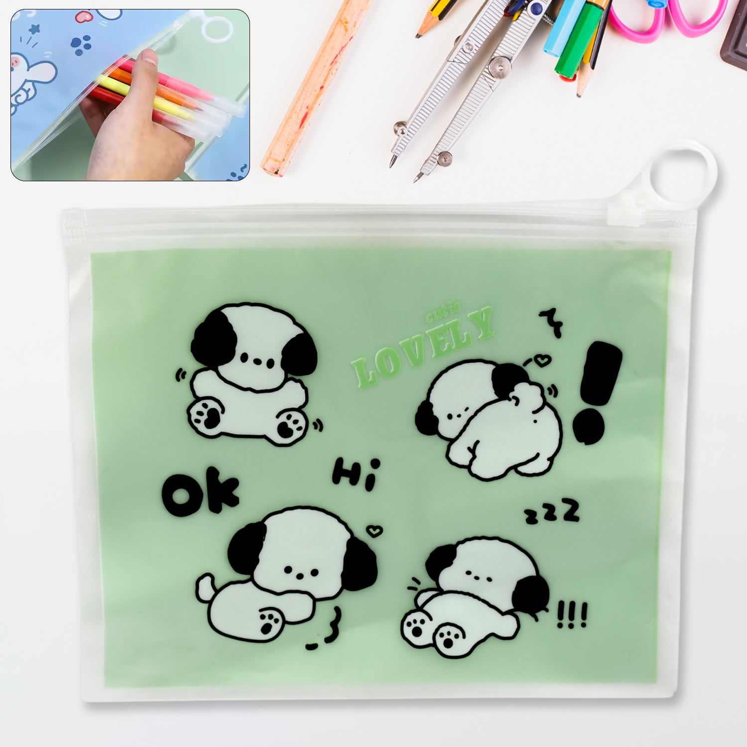 17577 Reusable Multipurpose Pouch Pen Pencil Stationary Case Travel Boys Girls Pouch With Zip For Travel School Stationary (1 Pc)