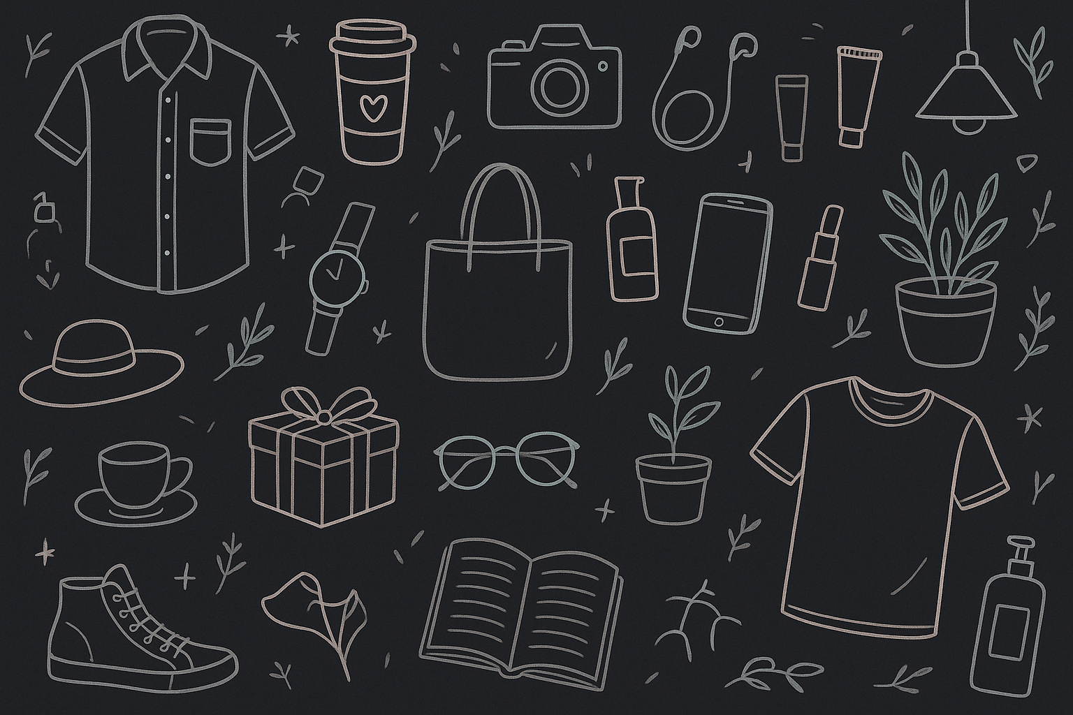 dark theme and better doodles of products