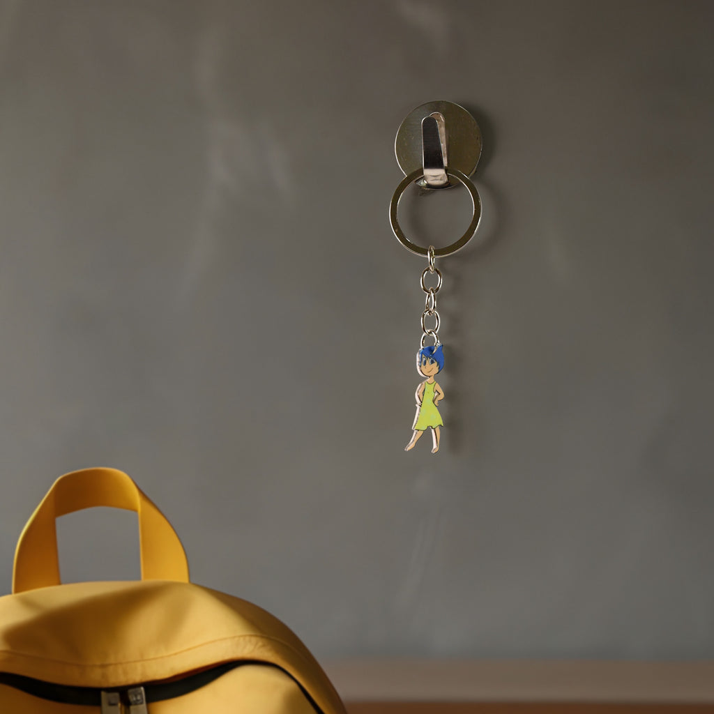 Cartoon Character Soft Pvc Keychain With Haired Girl Design (1 Pc)