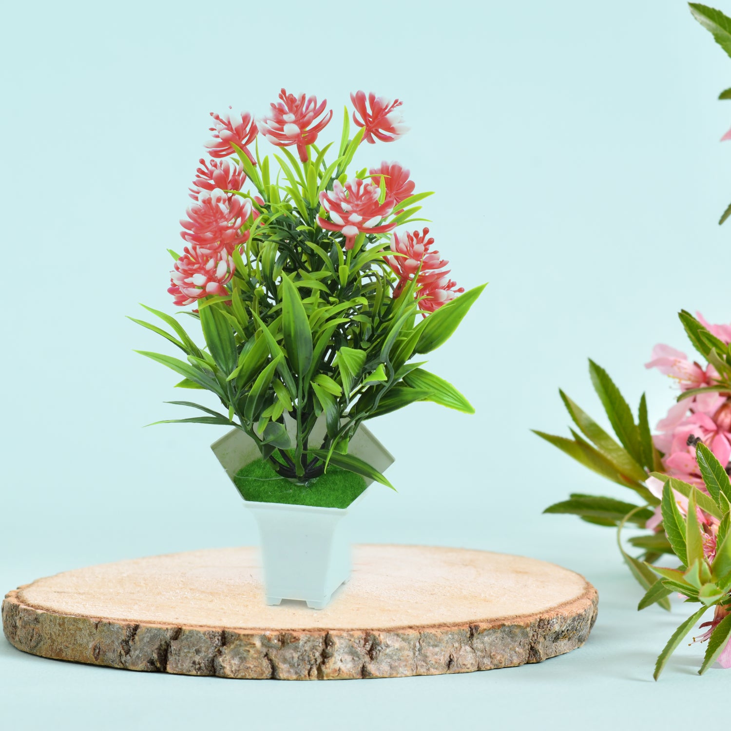 Wild Artificial Flower Plants With Cute Pot  Flower Plant For Home Office Decor  Tabletop And Desk Decoration  Artificial Flower For Balcony Indoor Decor Plants For Living Room (1 Pc)